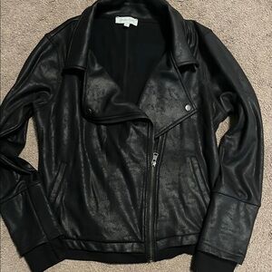 Grace & Lace Black Faux Leather Moto Jacket